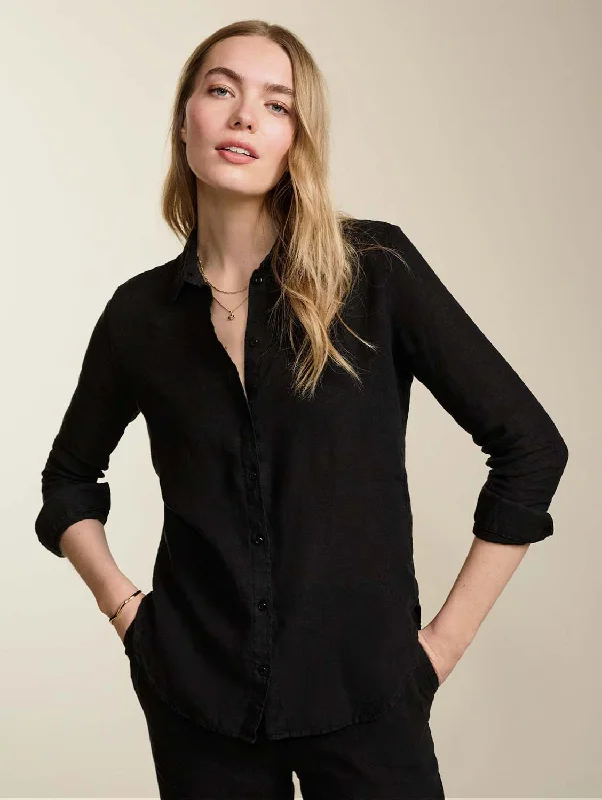 Martine Linen Shirt | Caviar Black