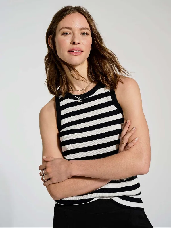 Baukjen Essentials Organic Cotton Rib Tank | Caviar Black & Soft White