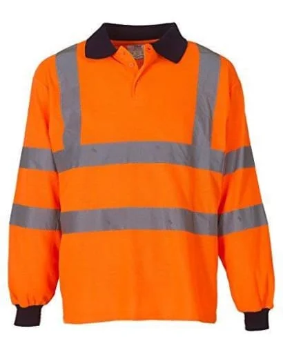 Yoko Hi-Vis 2 Band Long Sleeve Polo Shirt -HVJ310-3M