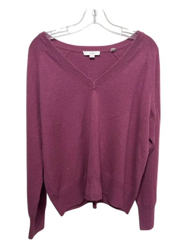 Vince Size L Mauve Purple Cashmere V Neck Long Sleeve Sweater