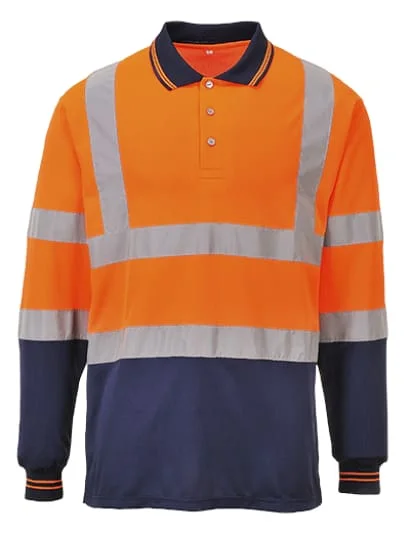 Hi Vis Two Tone Long Sleeved Polo shirt Portwest S279