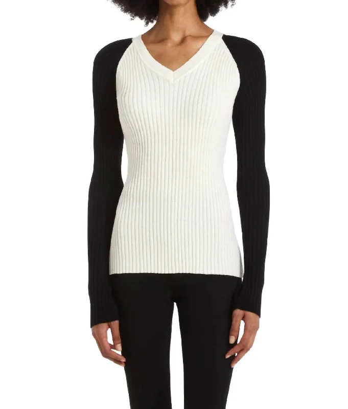 Scout Sweater In Ivory With Black