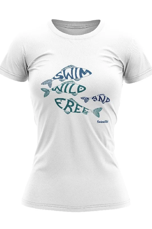 Swim Wild & Free Women's Fish Logo Organic Tee