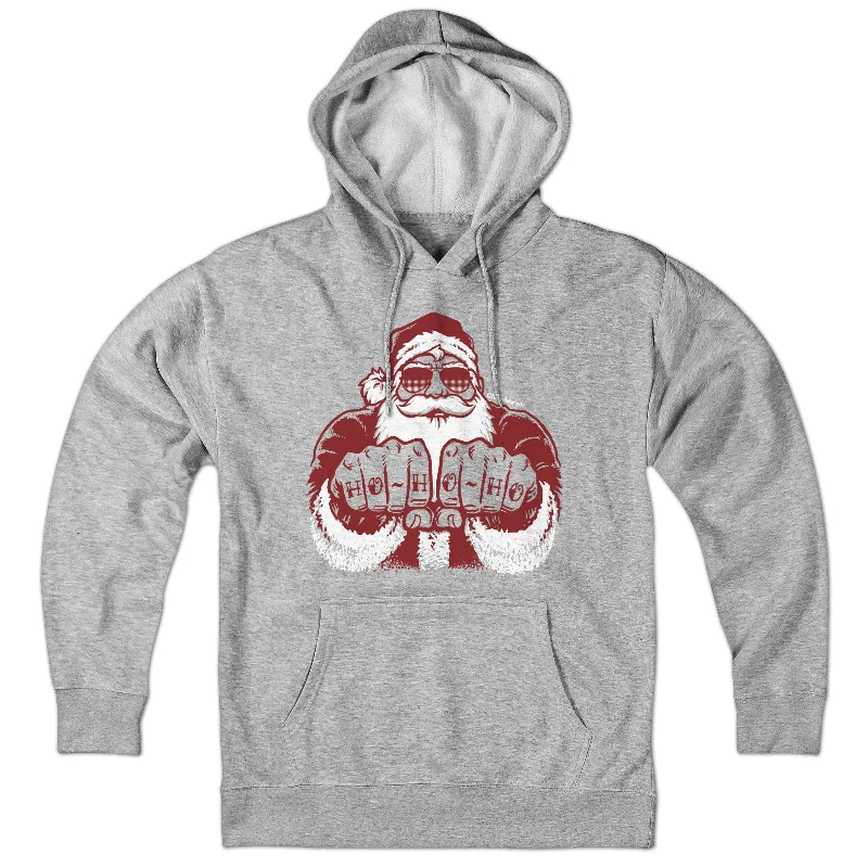 Knuckle Tattoos Santa Hoodie