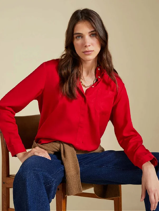 Lillith TENCEL™ Relaxed Shirt | Crimson Red