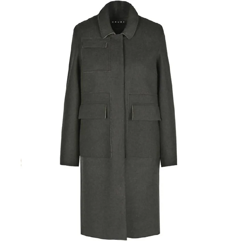 STRAIGHT MERINO WOOL COAT IN ANTHRACITE