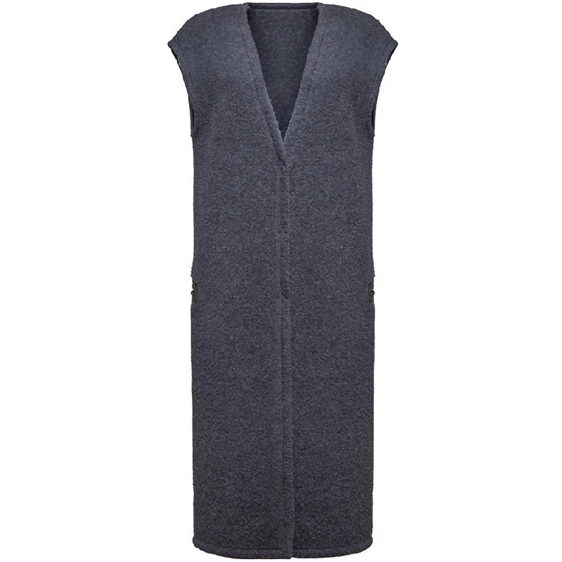 LONG WOOL VEST "ELFRIEDE" IN GREY