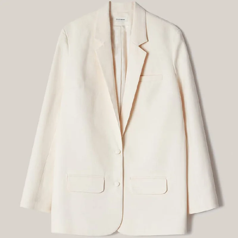 OVERSIZED VISCOSE BLAZER "BOUVIER" IN NATURAL WHITE