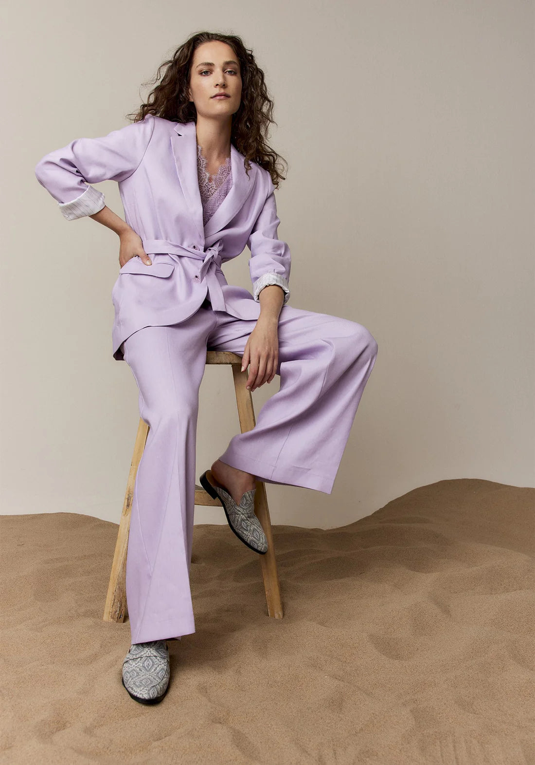 Summum Soft Orchid Blazer Linen Blend