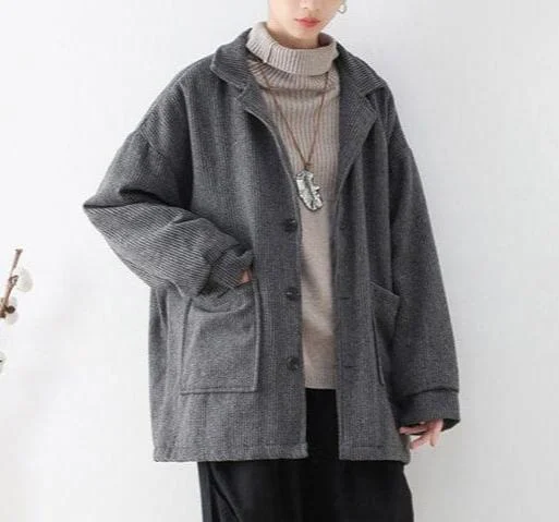 Winter Retro Corduroy Quilted Loose Coat