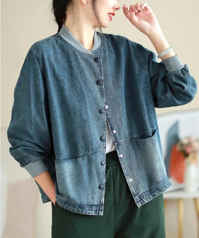 Women Autumn Casual Retro Loose Denim Jacket