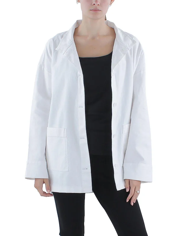 Womens Lightweight Stand Collar Shirt Jacket