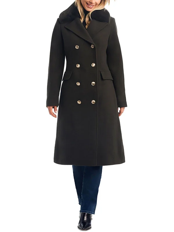 Womens Wool Blend Cozy Pea Coat