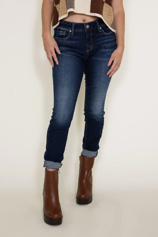 Silver Jeans Elyse Dark Wash Skinny Jeans for Women | L03116EAE324