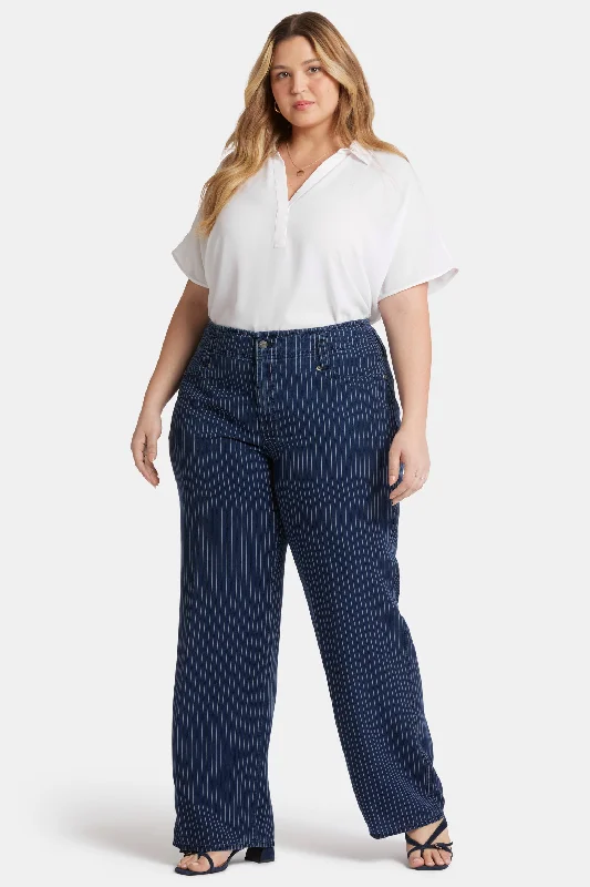 Teresa Wide Leg Jeans In Plus Size - Dark Ocean