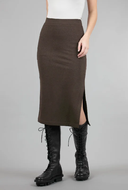 Plush Midi Skirt, Brown