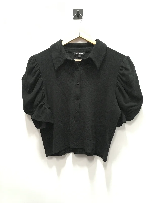 Top Short Sleeve By Express In Black, Size: Xl