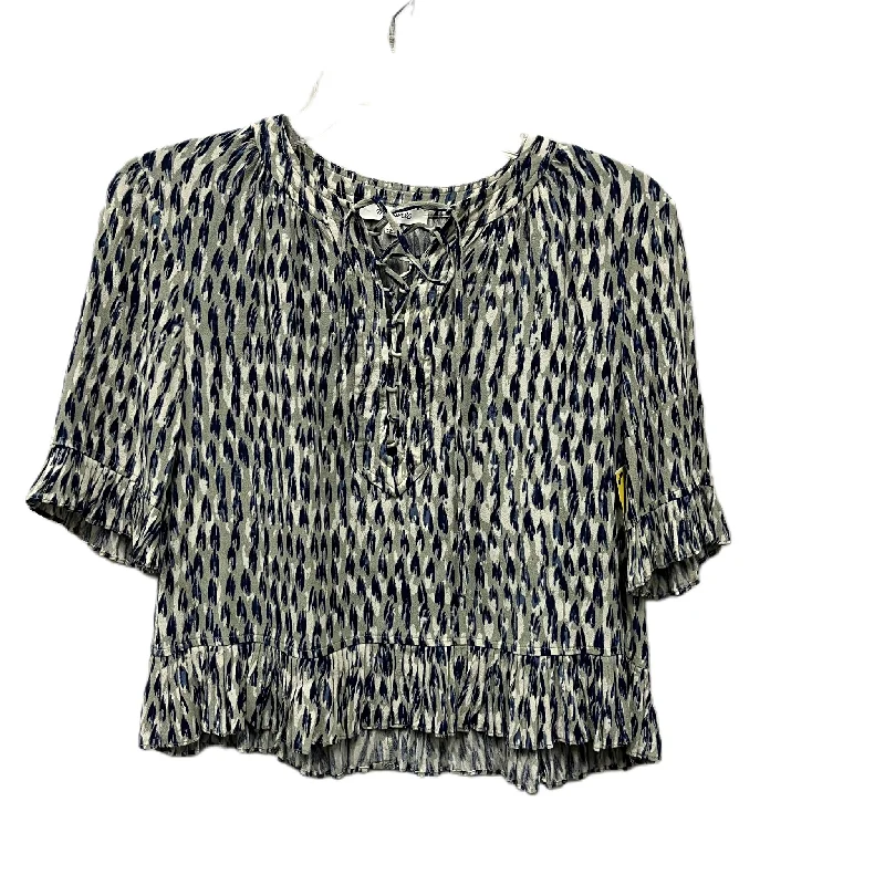 Top Short Sleeve By Madewell In Blue & Grey, Size: Xs