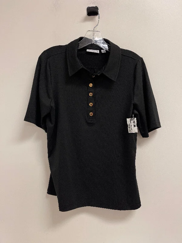 Top Short Sleeve By Susan Graver In Black, Size: M