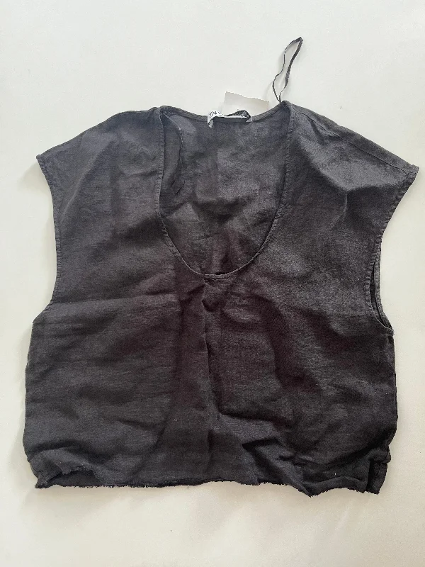 Top Short Sleeve By Zara In Linen, Size: S