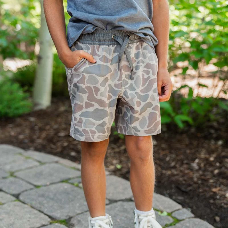 Youth Athletic Shorts in Classic Deer Camo