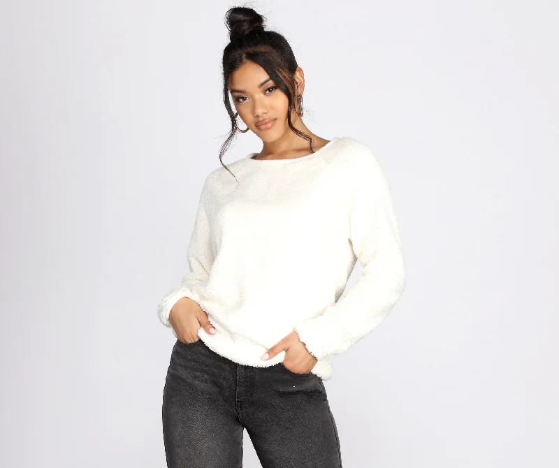 Feeling Cozy Fuzzy Pullover Sweater