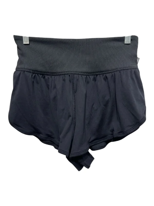 FP Movement Size M Black Nylon Elastic Waist Shorts