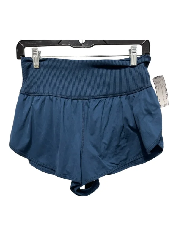 FP Movement Size M Blue Nylon Elastic Waist Shorts