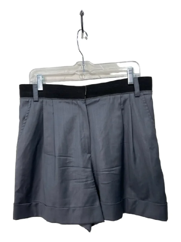 Gaetano Navarra Size 42 Gray & Black Wool Blend Pleated Elastic Waist Shorts