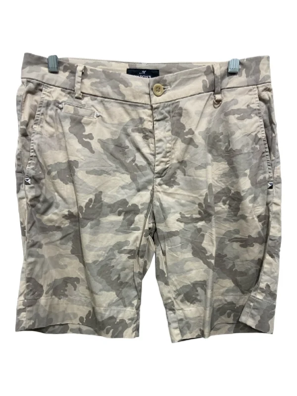 Mason's Size 44 Beige & Gray Cotton Camo Cargo Button Shorts