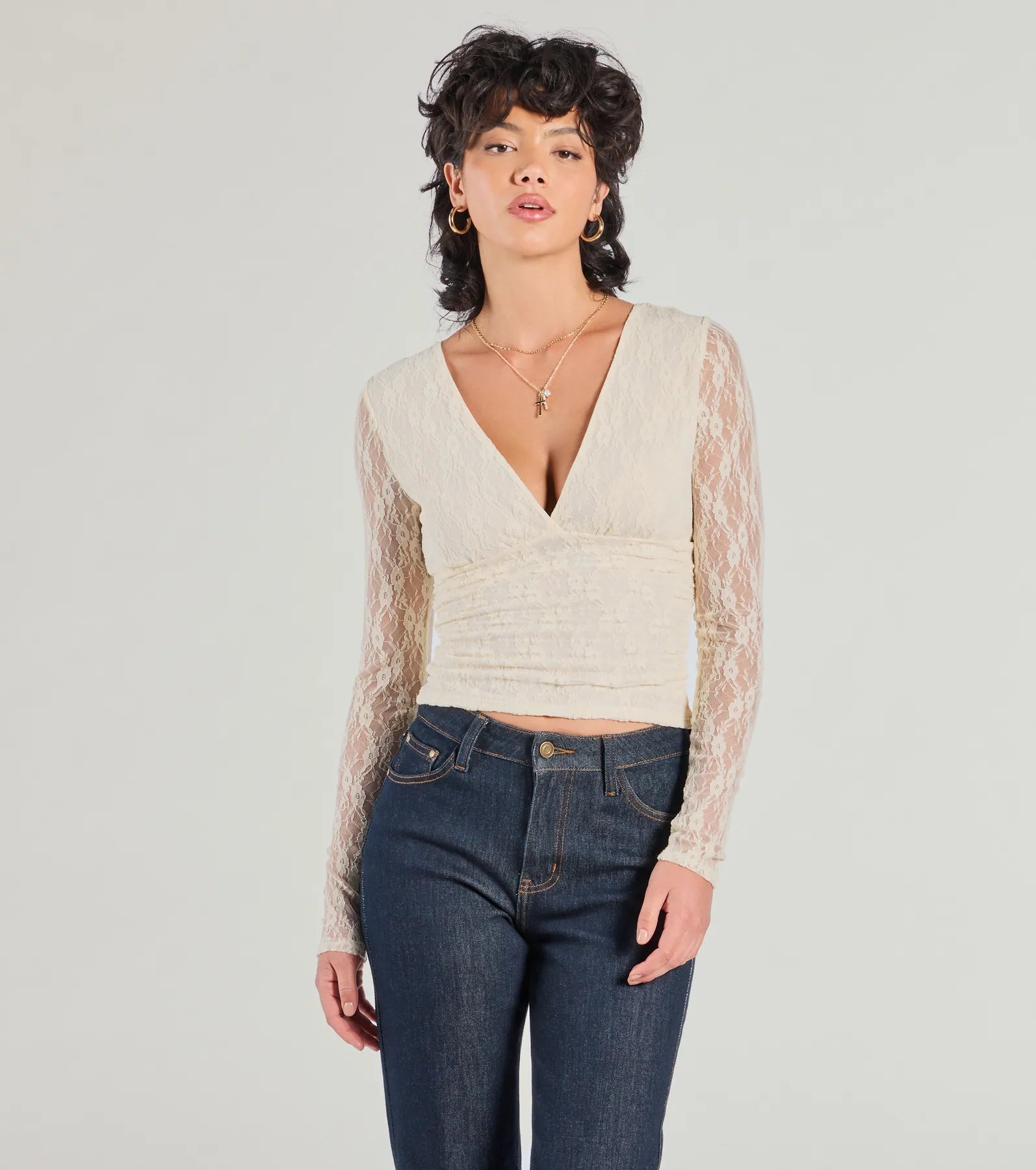 Modern Romance Lace Tie-Back Crop Top