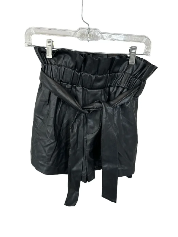 MP /  C Size S Black Vegan Leather High Waist Belted Shorts