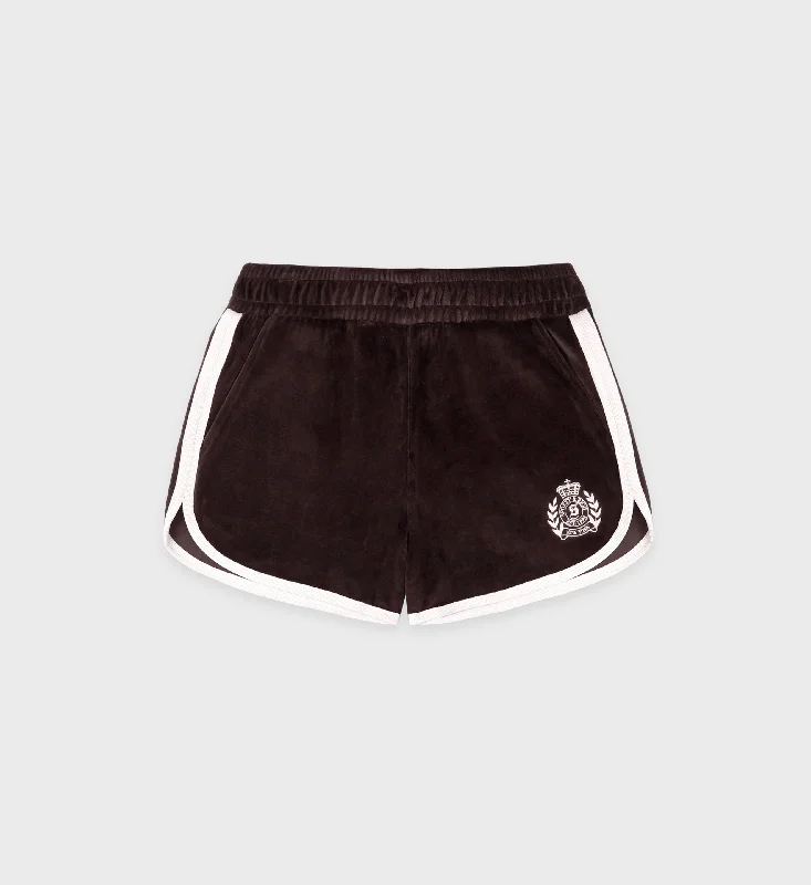 NY Crest Velour Short - Chocolate/Cream