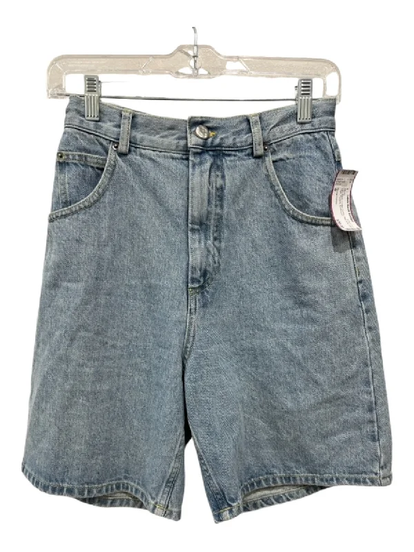 Rachel Comey Size 0 Light Wash Cotton Denim High Rise Mid Thigh Pockets Shorts